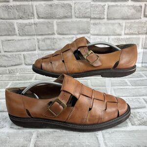 Giorgio Brutini Vintage Men's Size 12 D Brown Leather Fisherman Sandals Retro